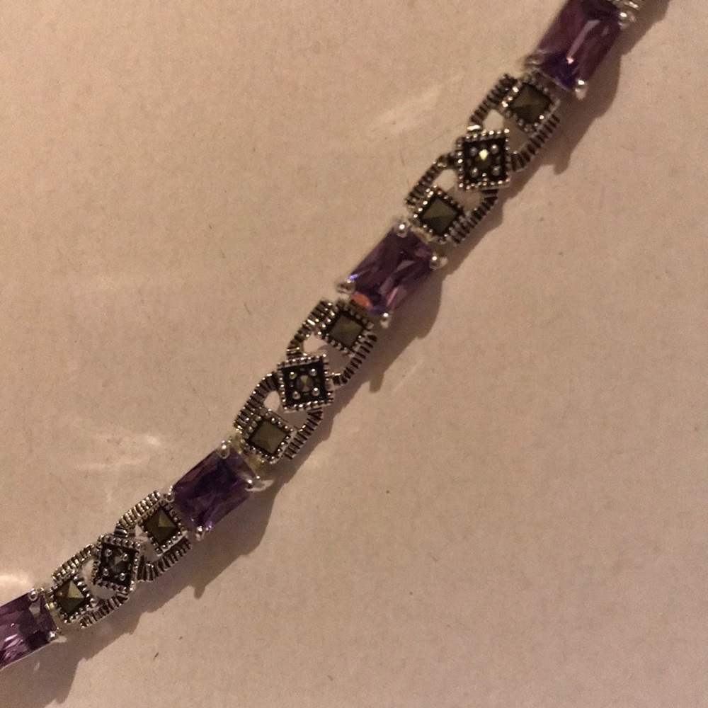Silver amethyst bracelet